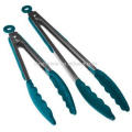 Aço inoxidável alça de silicone cozinhar cozinha tongs e utensílios de cozinha